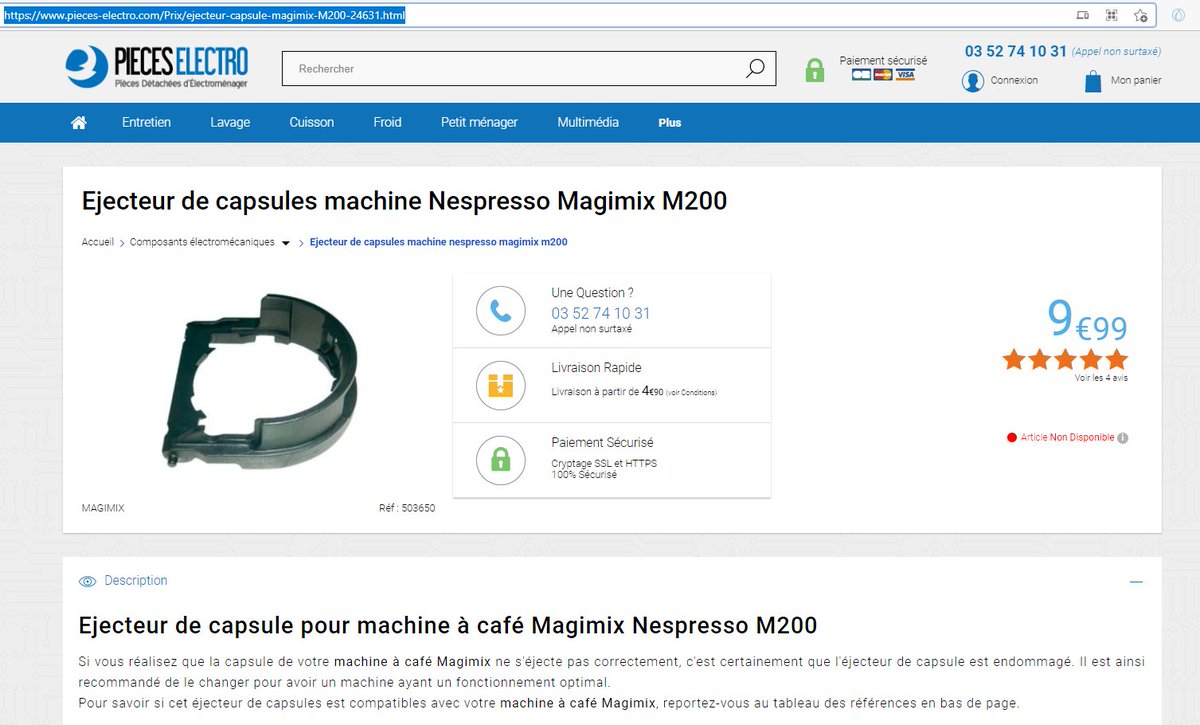 IsabelH54's tweet photo. #WANTED un éjecteur de capsules que @Magimix  ne fabrique plus ! Et pourtant ma machine à café n'a besoin que de ce petit bout de plastique pour fonctionner encore très bien ! https://t.co/RSAQ3CMvtO