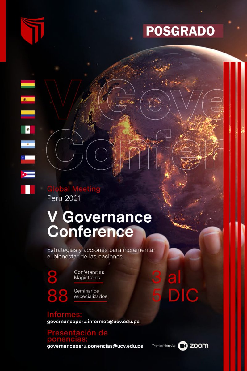hcherov's tweet photo. [Convocatoria] - V Governance Conference. Plantilla de presentación: https://t.co/Gakt9hrSG5 Formulario de inscripción: https://t.co/HKM2KG9P7U #Universidad #reddolac #ucv @UCV_Peru @PosgradoDerUBA @UNAMPosgrado @PosgradosUAndes @PosgradosPonal https://t.co/EcRaciTxz4