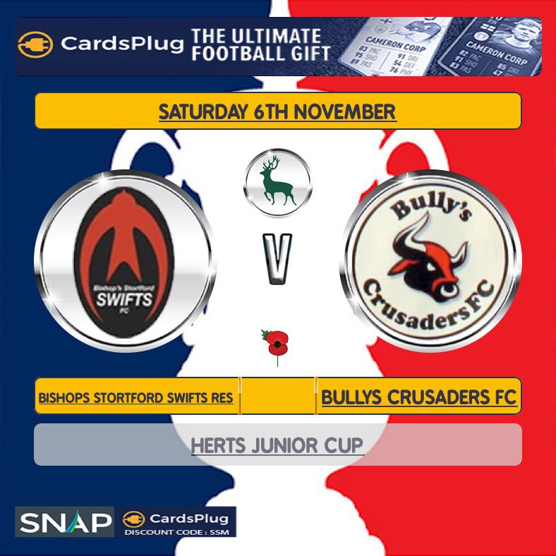 The Reserves take on Bullys Crusaders in the Cup at Silver Leys. 2pm kick off. Bar open from 12:30pm. 🔴⚫️🔴