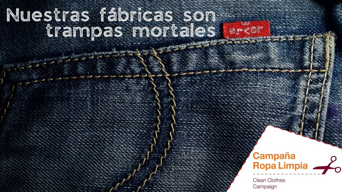 CRLSETEM's tweet photo. ⚠️🏭 ¿Sabes que @LEVIS no ha dado aún un paso para garantizar que nadie arriesgue su vida por fabricar sus vaqueros? 

¿A qué espera para firmar el Acuerdo Internacional por la Seguridad? 

Dile a Levi's #SignTheAccord 
#FirmadElAcuerdo

https://t.co/Wrx3YI0Xk8

#quienhizomiropa https://t.co/kuI9gCPC08