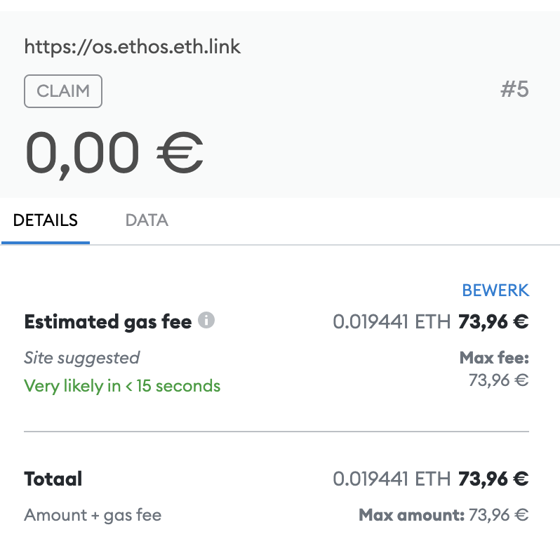 NinoHogenkamp's tweet photo. @ethereansOS I have to pay this to Switch my 9 OS tokens? :( https://t.co/nfvrR3nkpb