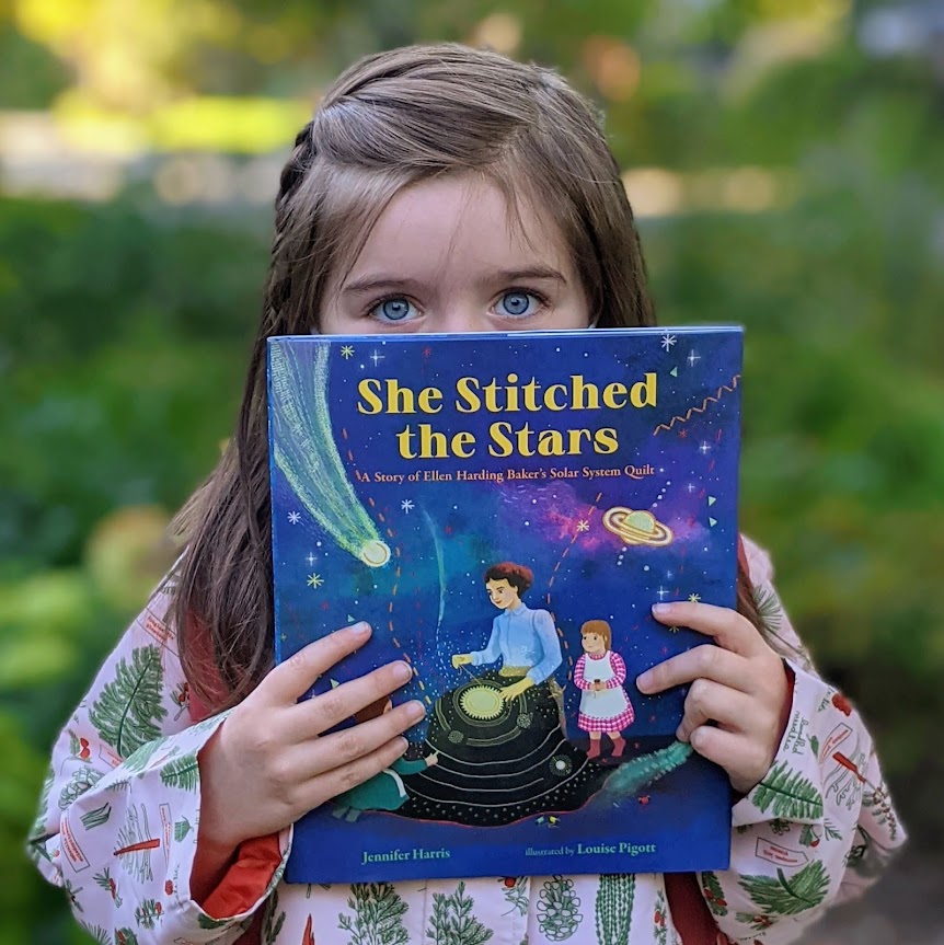 mypbjam's tweet photo. Like quilts? Astronomy? What about joyful picture books about girls who help their mom quilt something out of this world--literally? #canscaip #scbwi #quilting @allpeoplequilt @QuiltFestival @WCA_LitAgency @AlbertWhitman #awfallbooks https://t.co/yj8R1xSRJ6