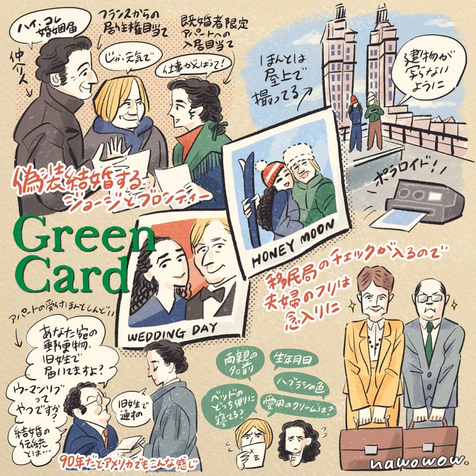 Green Card | グリーン・カード (1990)
やっぱり物件映画が好き!ここらへんの時代の軽いジャンルの映画、あまりに配信にないなーと思ってたけど最近ディズニー+に追加(前からあった?)されてたので描いていきたい。 
