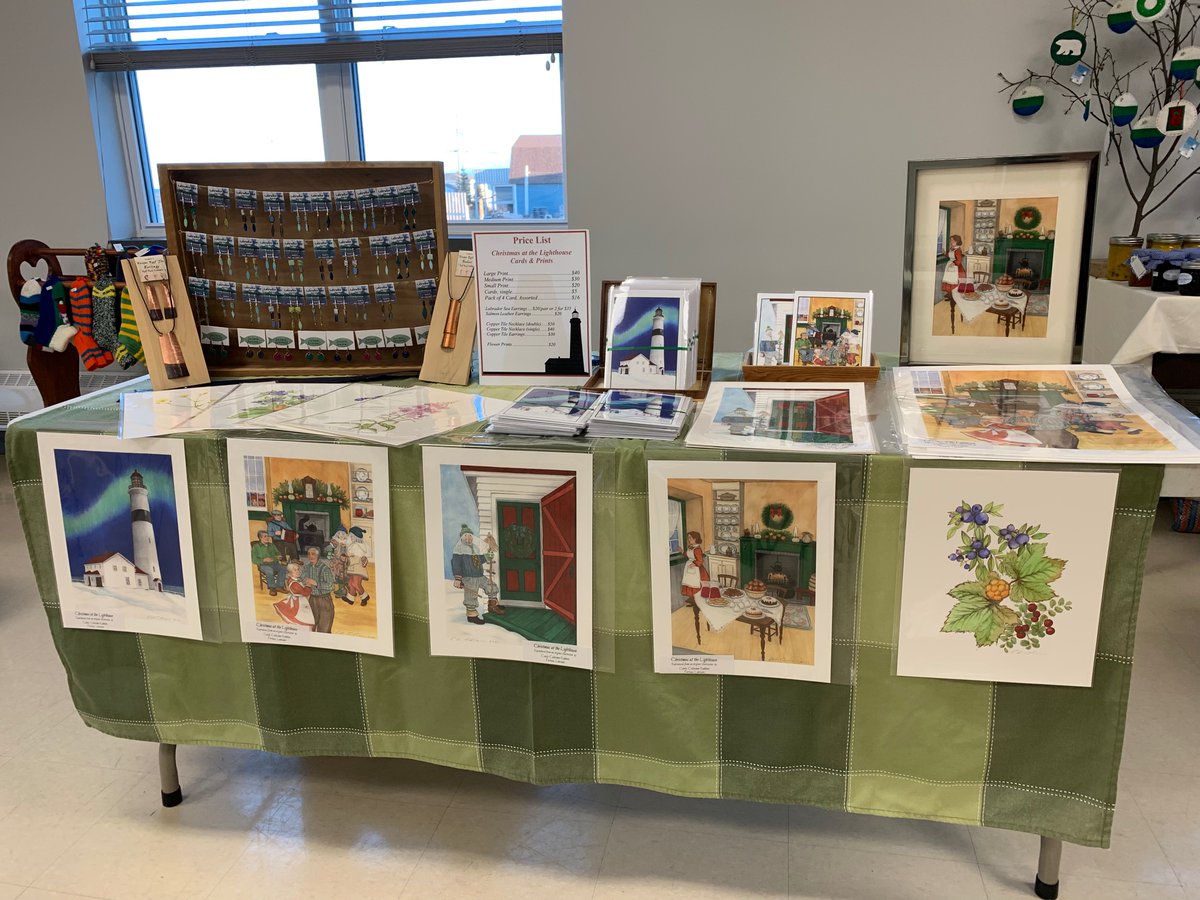 LabradorData's tweet photo. Christmas at the Lighthouse prints at the LAnse au Loup craft fair today https://t.co/JYdvlYYwLT