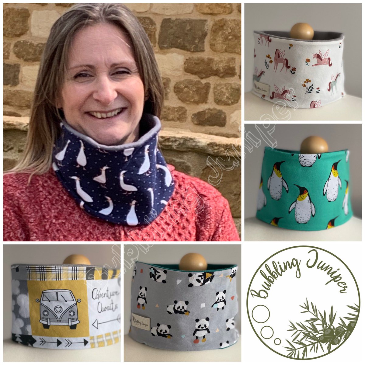BubblingJuniper's tweet photo. Gorgeous handmade organic cotton fleece lined neck warmers, perfect presents. Packaged in recycled tissue and recyclable letterbox sized box. ยฃ12.50 inc 2nd class UK postage. https://t.co/rjDwgS0eCa #bubblingjuniper #Christmas2021 #neckwarmer #neckbuff #gift https://t.co/JX9r92t8EM