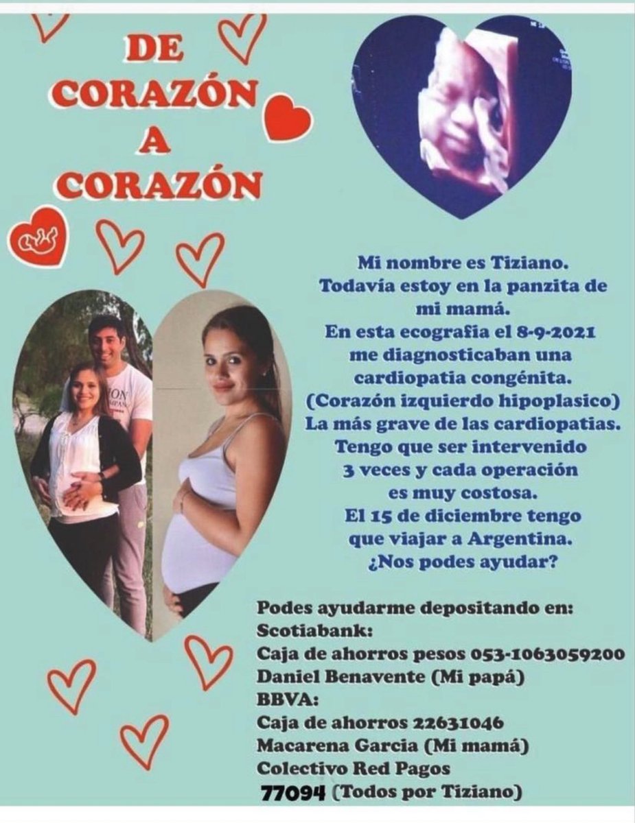 manya_katy's tweet photo. @padreydecanocom Se que quizá el tw no sea para esto,pero necesitamos de tu ayuda para poder difundir y que llegue a más personas,Tiziano mi sobrino fue diagnosticado con una cardiopatía congénita severa y necesita ser operado en al nacer,ayudaría mucho si podes compartir🙏🏼🙌🏻 https://t.co/4nwzNyCVtj