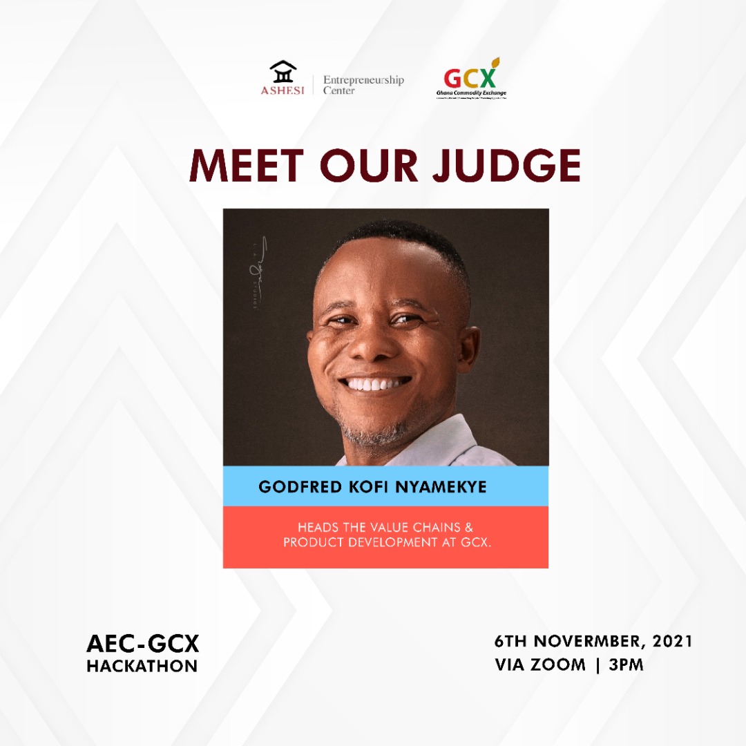 gcx_official's tweet photo. Meet the judges for the AEC-GCX Hackathon.
Join the session as our @Ashesi teams come up with solutions for real-life business situations in the Ecosystem of the Commodity Exchange and also validate their business models which will then be developed as a pitch deck for investors. https://t.co/z9Exl5v6sS