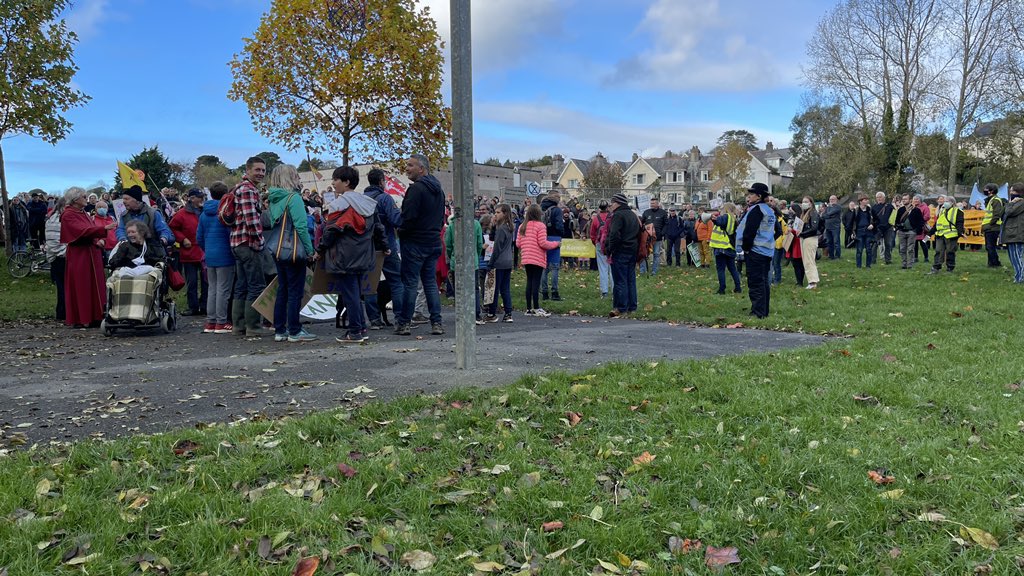 _StevenWebb's tweet photo. Amazing turnout in Truro today for #cop26 #ClimateChangeMarch https://t.co/N5Z1U7t2mW