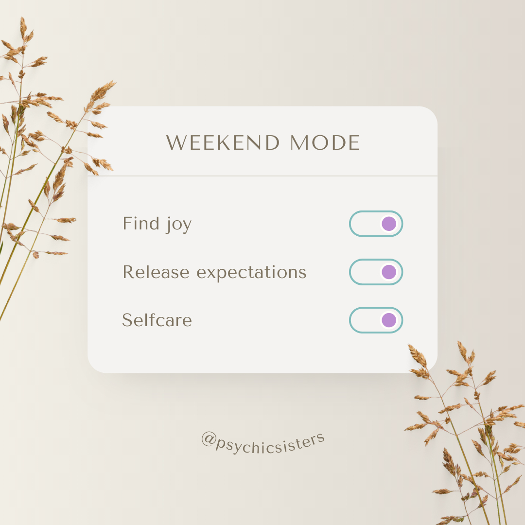 psychicsisters's tweet photo. When we allow more joy and release expectations we find more peace!

What can you do for your selfcare today?

#selfcare #mindet #joy #releaseexpectations #saturdays #weekendvibe #intentions #psychicsisters #reminders https://t.co/CMGRWn28Qt