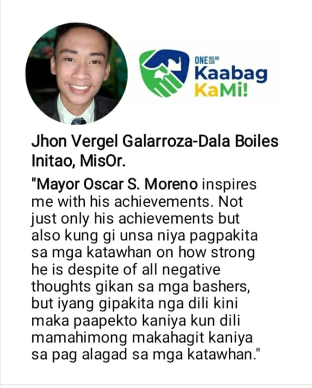 KaabagK's tweet photo. Oca Moreno inspirasyon sa kabataan!
@cdoinfonet 
#OneMisOrOneCDO https://t.co/pVNUfzA4y7