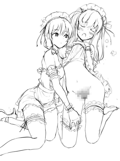 14日のモテ即9 、私も黒ミルクさんの根元本に参加させてもらってますヨ。これは下絵ですが完成版は丸見えです(ウソ)ちゃんとセーフな絵です。色も気合入れて塗ったのでウヒョヒョな感じになってると思います。よろしくお願いします#わたモテ#モテ即9  