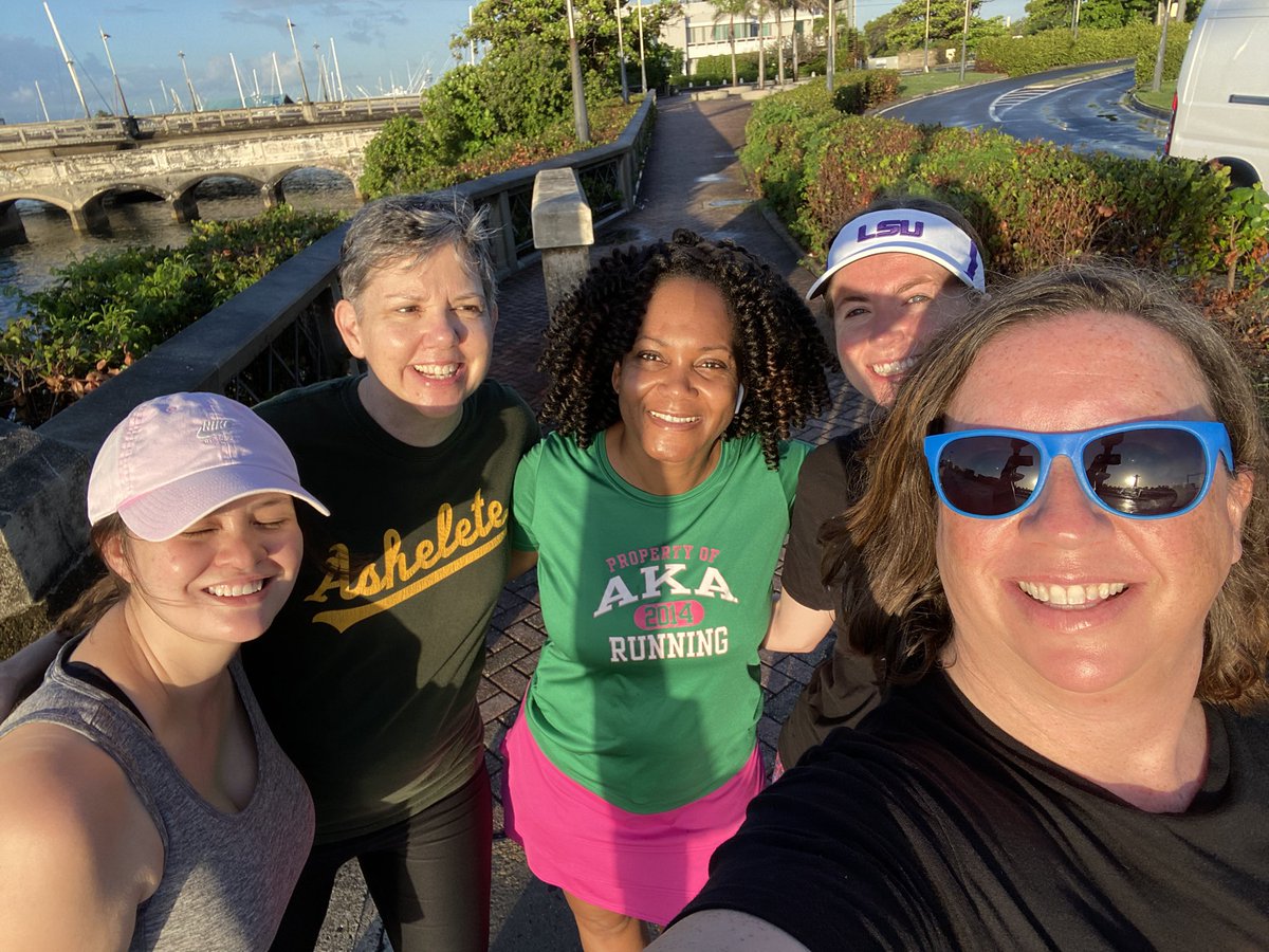 DrTiffanibelle's tweet photo. “Slow” walkers at the #ashedash - we prefer to be called “social dashers” right?! - thankfully we had @kimbarlie with us so we could keep track of the route despite the sun in our eyes! @ASHEoffice
@JoyGayles https://t.co/XzqdfQFXfr