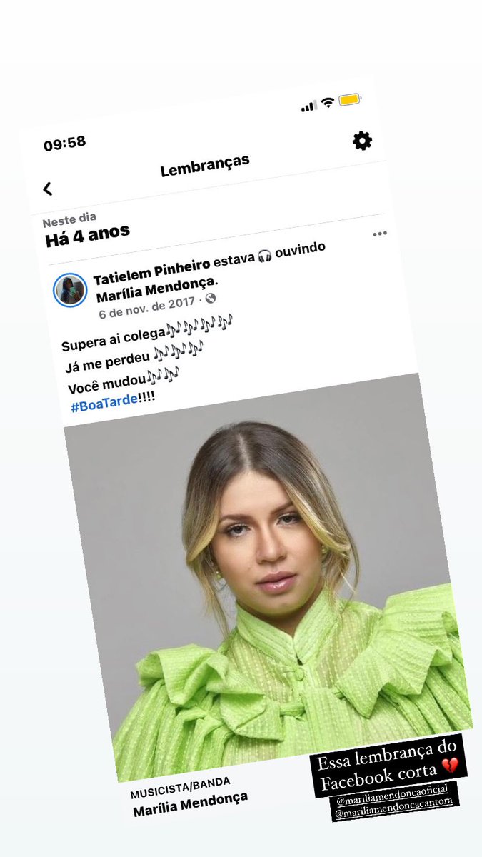 TatyelemP's tweet photo. Que tragédia coração 💔 
Nunca imaginei vê essa lembrança como saudade.
#MariliaMendonca https://t.co/8APh7CozRH