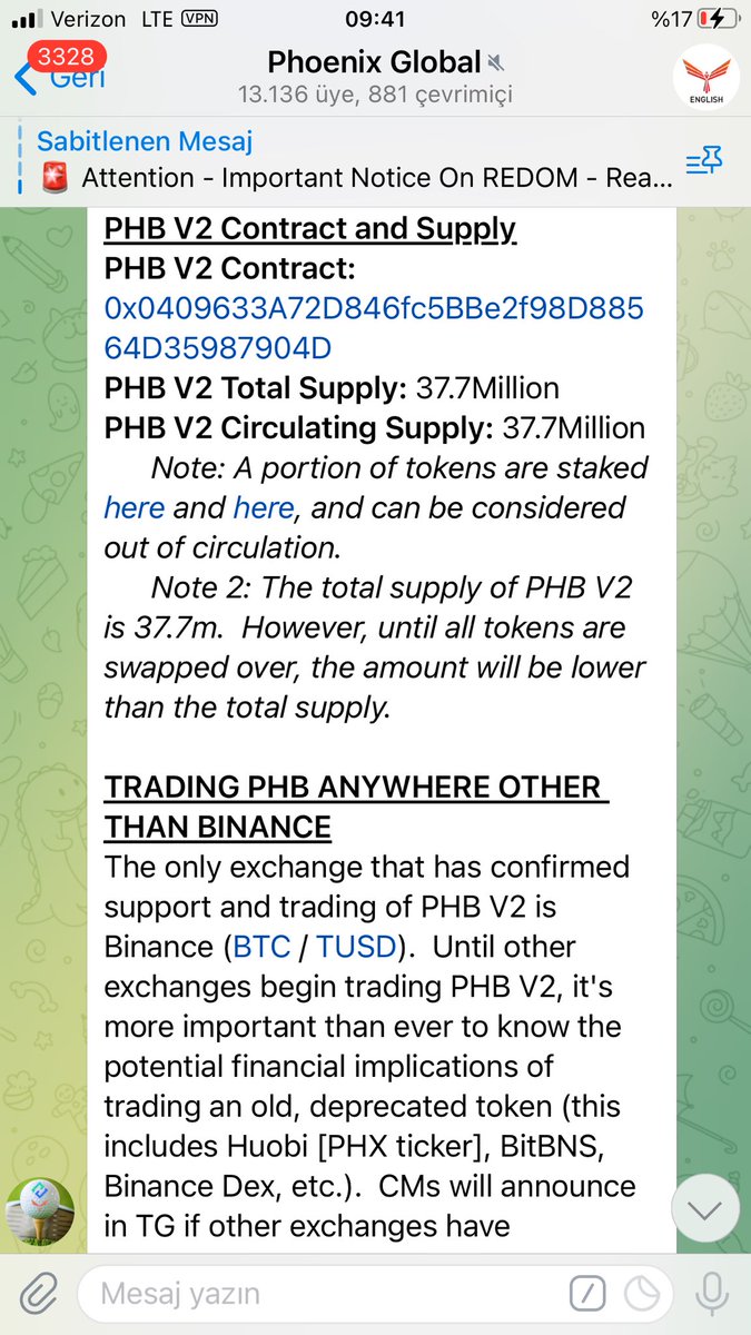 $PHB which started trading at Binance is the New version of PHB tokens.

It is denominated 100:1

So if you had 100 PHB in previous version now you have 1 PHB in v2

And the New total supply is ONLY 37 million.