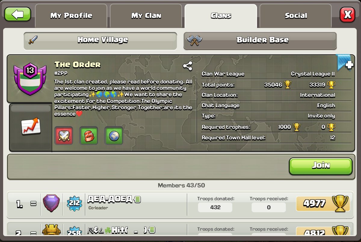 ClashChamps's tweet photo. Did you know the first clan ever in Clash Of Clans was โThe Order (#2PP)โ?๐ง๐ฐ When did you join/create your current clan?๐ค
๐Check out our recruitment tools to find the best clan/members here ๐ https://t.co/A7lwxPcoYP
#Clashon #ClashOfClans #bestclanever #NeedaClan https://t.co/otNFtJKuWl