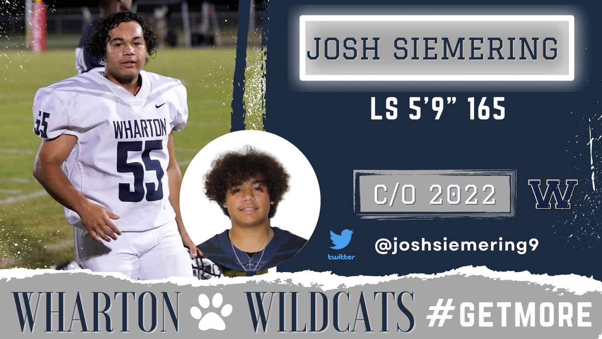 Class of ‘22 Specialist Spotlight: Josh Siemering | <a href="/joshsiemering9/">Josh Siemering</a> | Multi-sport Athlete and Long Snapper

#GetMore #RecruitWharton
<a href="/CoachLikeMike/">Big Mike Williams</a> <a href="/Coach_Baham/">Robert Baham Jr.</a>