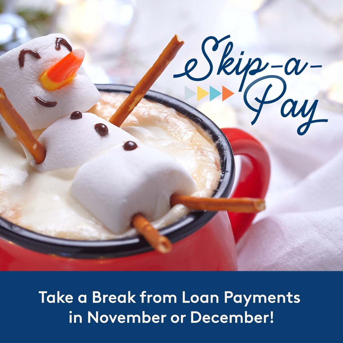 levofcu's tweet photo. Need a Payment break?

Most of us could use extra cash around the holidays and Levo Credit Union's Skip-A-Payment lets you do just that in November or December on every qualifying Levo Credit Union loan.

 https://t.co/yxLpyEv8Vk

#SkipAPay #ForwardTogether #LevoCreditUnion https://t.co/Coz4p1J4v7
