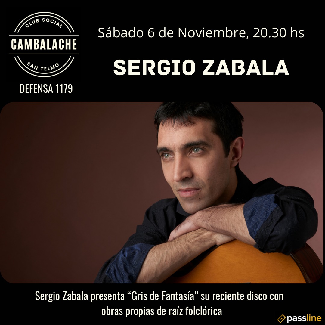 Nos vemos esta noche en San Telmo para la presentación de Gris de Fantasía, el nuevo trabajo de <a href="/SergioZabalaMus/">Sergio Zabala</a>? Hagan sus reservas. 👇