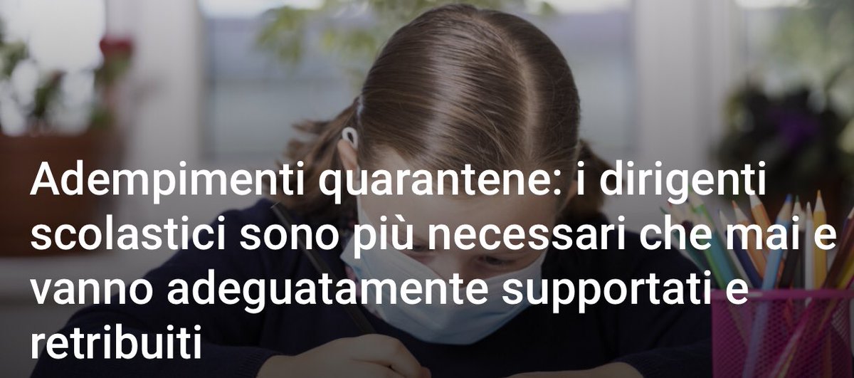 Se il Paese non si è fermato e si sta rilanciando lo si deve anche all’impegno dei dirigenti scolastici. L’ANP pretende azioni concrete.
Diversamente, la mobilitazione della categoria sarà inevitabile.  bit.ly/3mMEDE2