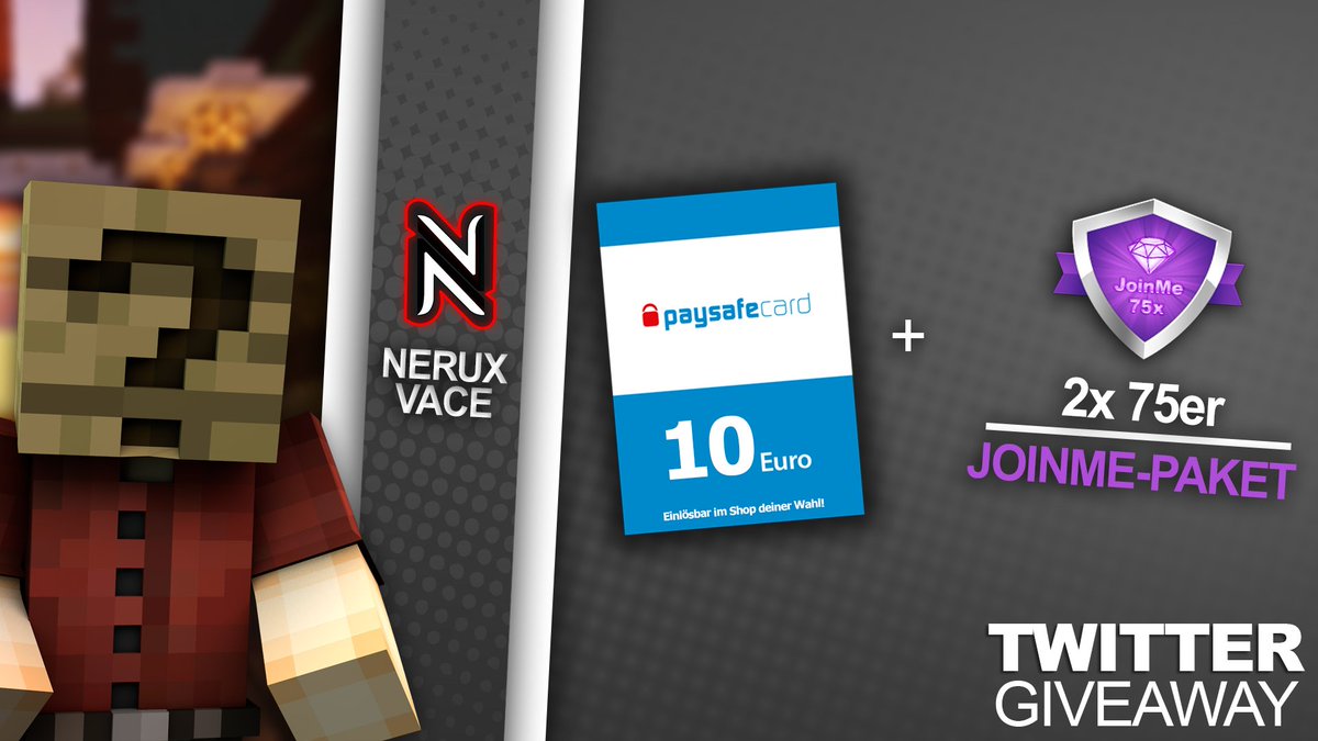 🎁 GEWINNSPIEL 🎁

Heute verlosen wir für die Community:
1x 10€ paysafecard
2x 75er JoinME-Paket

Was ihr dafür tun müsst:
▶️ <a href="/NeruxVace/">NeruxVace.de</a>.net folgen ❤
▶️ Tweet retweeten 🔁
▶️ 2 Freunde markieren ✏️

Viel Glück an alle Teilnehmer! 🍀

Ende: 🗓 
▶️ 13.11.2021