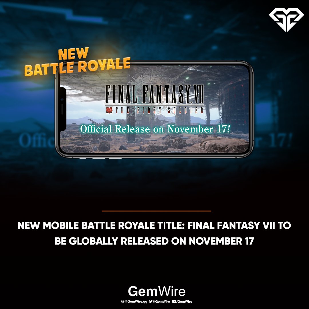 GemWire's tweet photo. Square Enix's Final Fantasy VII First Soldier, a battle royale Mobile game, will be published on November 17. On February 25, 2021, the game was announced.

The number of people who pre-registered for the title surpassed 770,000. 

#FinalFantasyVII https://t.co/lOYQj6OsD4