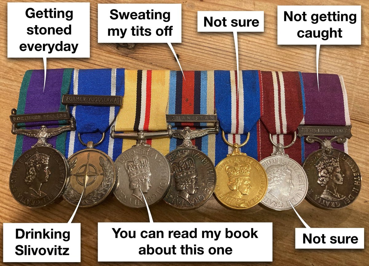 Posted_to_BAOR's tweet photo. When civvies ask you what your medals are for. https://t.co/s6RZKpXwYB