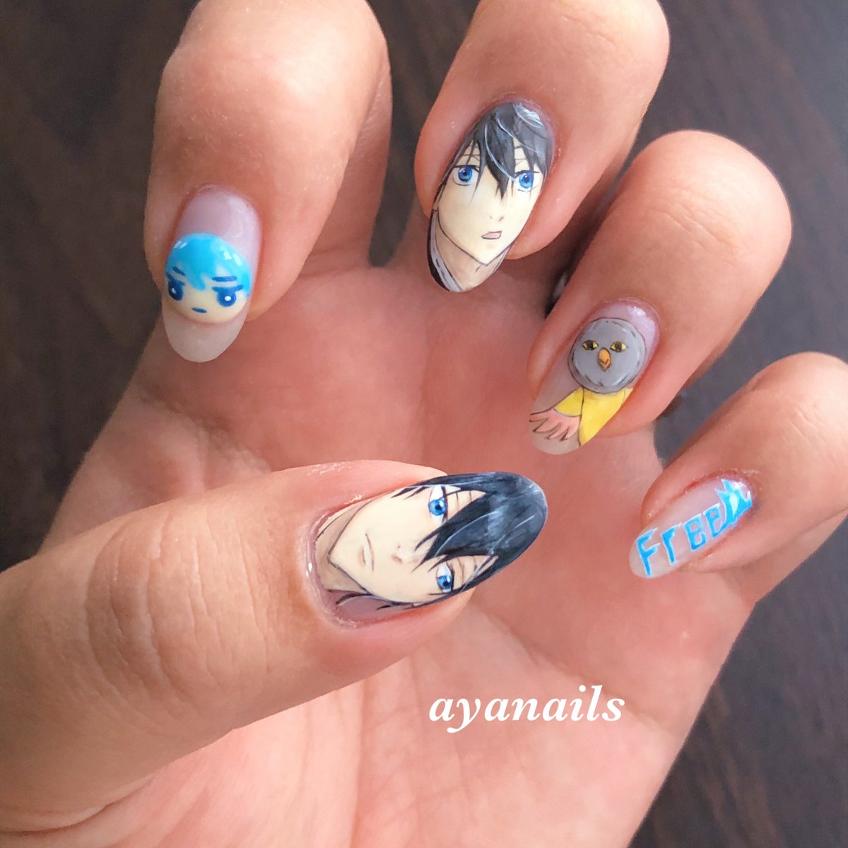 ayanails1's tweet photo. #freenail #freeネイル #free
#七瀬遙 #はるちゃん
#anime #itanail #nails #nail #gelnail #nailart #ネイル #ネイルアート #手書きネイル #非量産型ヲタク #痛ネイル #関西痛ネイル #キャラネイル https://t.co/Bi0FRskMg2