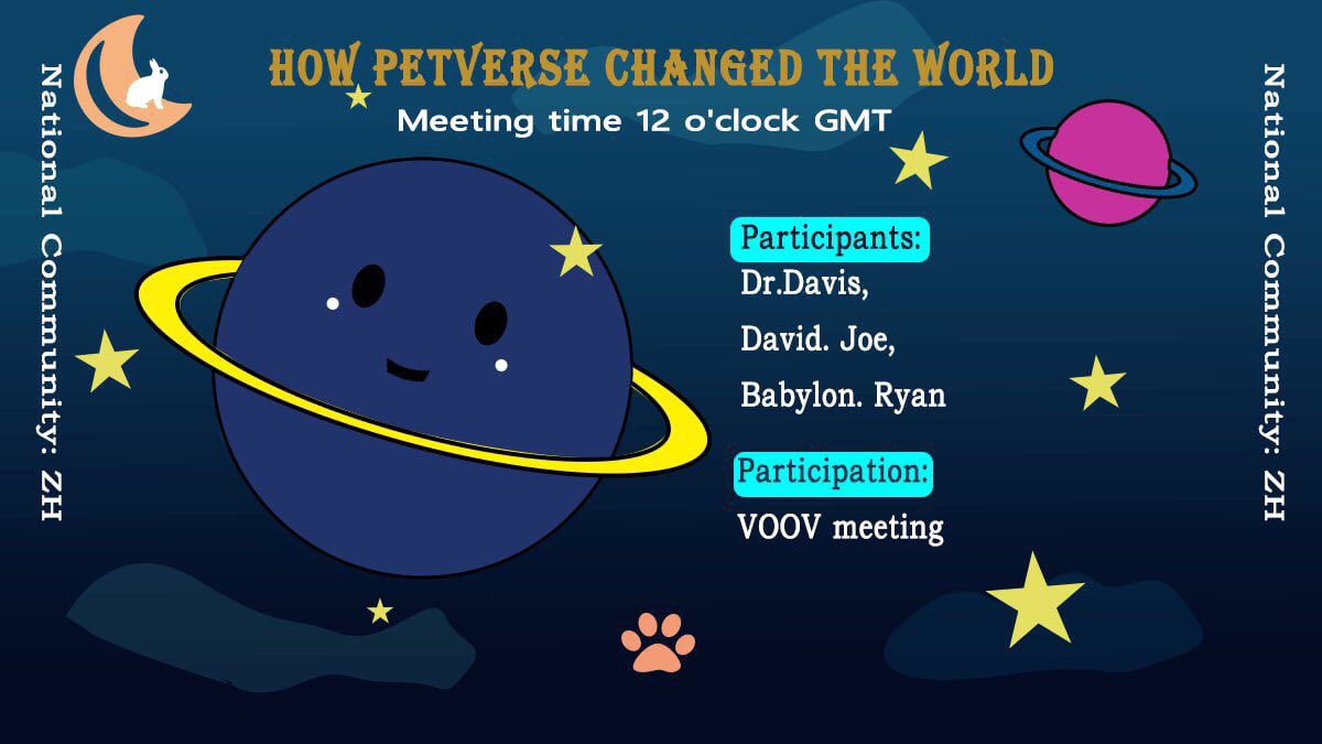 PetVerse_cc's tweet photo. We will start the meeting at VOOV at 12 o'clock UTC. https://t.co/Zeofdsegyz