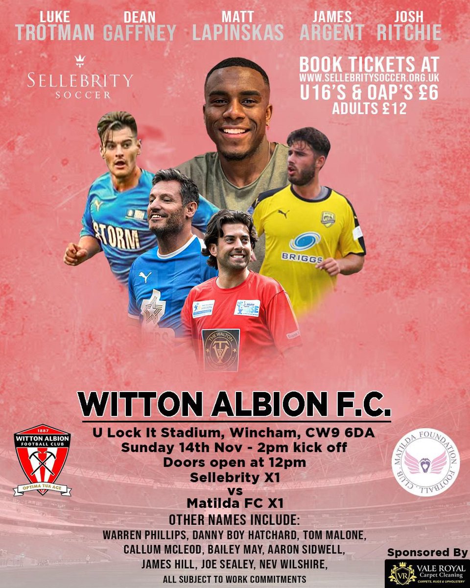 JHill_Official's tweet photo. 📆 Sunday 14th November 2021
📍Witton Albion Footballl Club 

Come see me play In this @sellebrity_uk Sellebrity X1 v Matilda F.C. at Witton Albion FC @wittonalbionofficial raising funds for Matilda Foundation Matilda FC

Book your tickets now 

https://t.co/15wB5HZjcZ https://t.co/8emoSTTcte