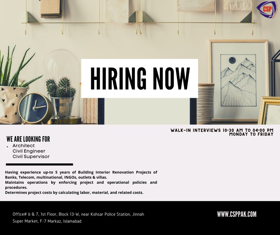 CSPPakistan's tweet photo. #Job 
#civil_engneer https://t.co/zPjsgHU35S