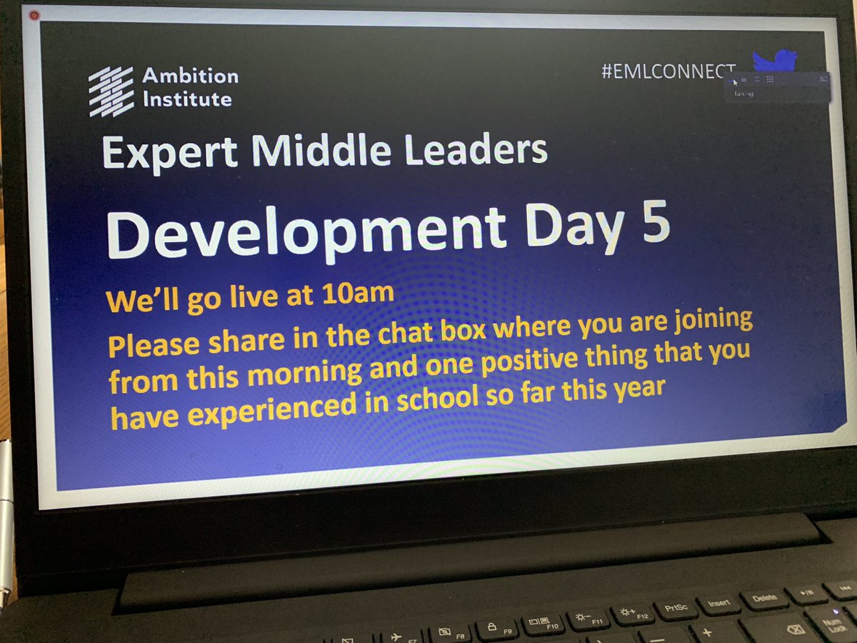 MrsSTeach10's tweet photo. Development Day 5 under way! Looking forward to seeing what the day brings! @Ambition_Inst #EMLConnect #ExpertMiddleLeaders https://t.co/YzcA6agQ8D