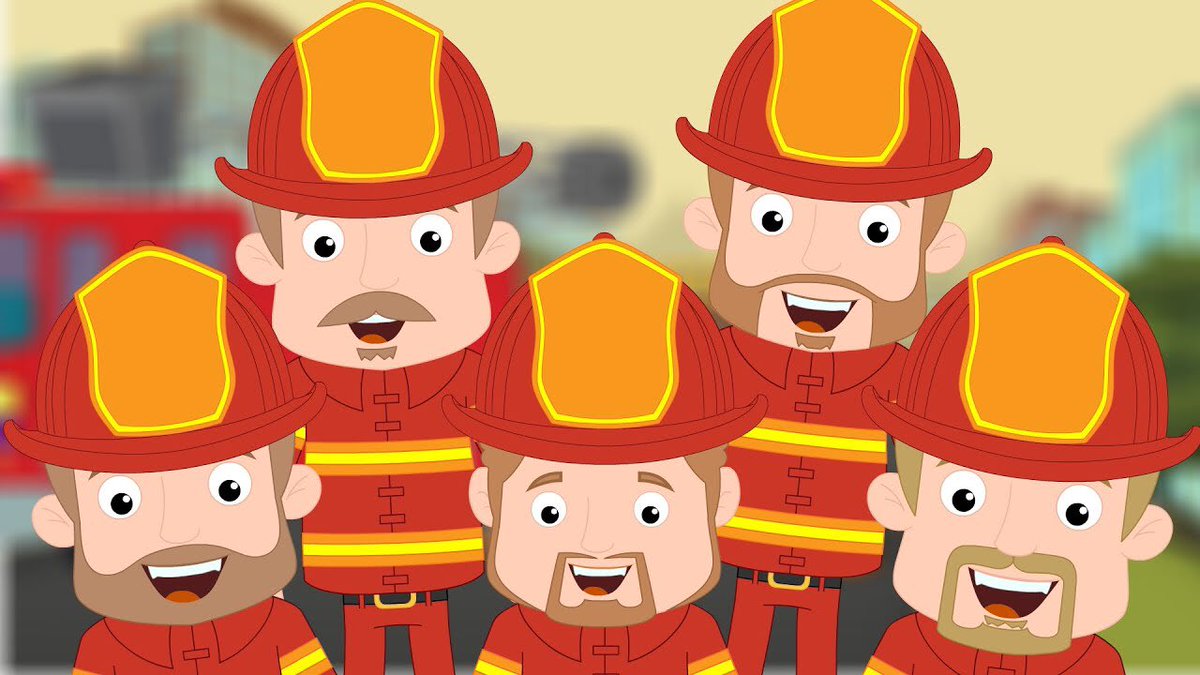 JTweenie's tweet photo. Five little fireman standing in a row one two three four five they go hop on the engine with a shout quicker than wink the fire is out. https://t.co/bnwxL1dGDo