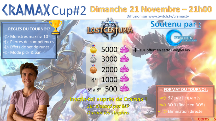 TheScapTV's tweet photo. La coupe Cramax est de retour !!! Hésitez pas à vous inscrire ! https://t.co/ssgRVLoBgc