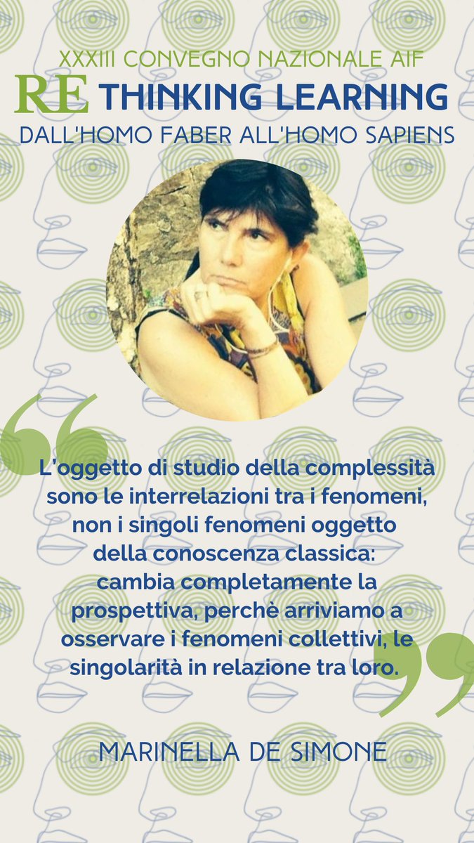 AIF_Ass_It_Form's tweet photo. Oggi @desimonemari, presidente di @ComplexityInst ci parla di #complessità durante il #ConvegnoAif2021 #rethinkinglearning. 
Ecco alcuni dei concetti che maggiormente ci hanno colpito! https://t.co/c2GkePkFrJ