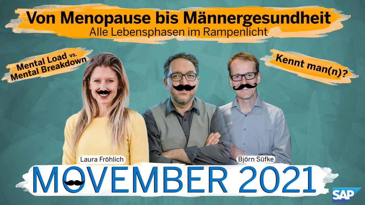 Frauenthema, Männersache, Kinderkram? #Boomer, #Homo, #Psycho? 
Menopausen, Männergesundheit? #Movember haben wir allen Lebensphasen gewidmet. Mit <a href="/NLotzmann/">Natalie Lotzmann</a> <a href="/Laura_bloggt/">Laura Fröhlich</a> @DieJuramama uvm.

Unser Arbeitsplatz soll sich unseren Lebensphasen anpassen können, nicht andersrum! <a href="/SAP/">SAP</a>