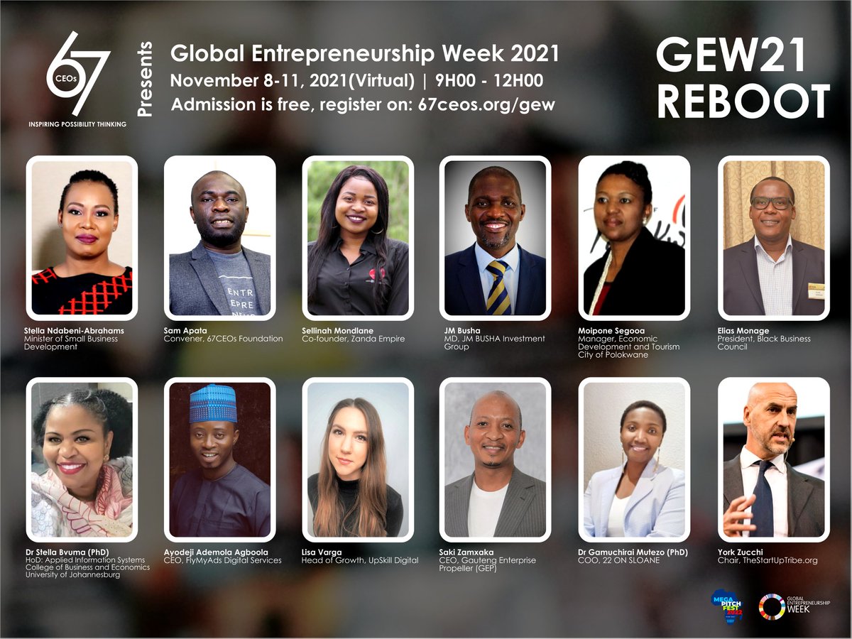 67CEOs's tweet photo. "Reboot start-up policies to enhance the potential of innovative new ventures for recovery." - @OECD
 CFE

Attend 67CEOs GEW2021 virtual conference from 8th till 11th Nov. Admission is free, register on: https://t.co/O6b2s5Krt6

#67CEOs #SMME #Startup #ESD #GEW #GEW2021 https://t.co/RrlbAGmuMY