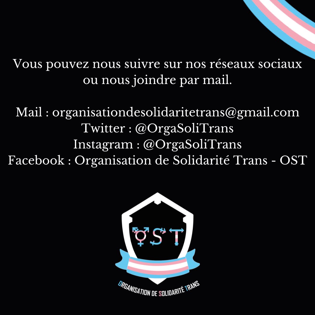 OrgaSoliTrans's tweet photo. Après presque un an de travail nous sommes heureux-ses de vous annoncer la fondation de l’Organisation de Solidarité Trans, l’OST. Nous sommes une association d’entraide communautaire trans créée par et pour les personnes trans. [1/3] https://t.co/4FbGLwfnfU