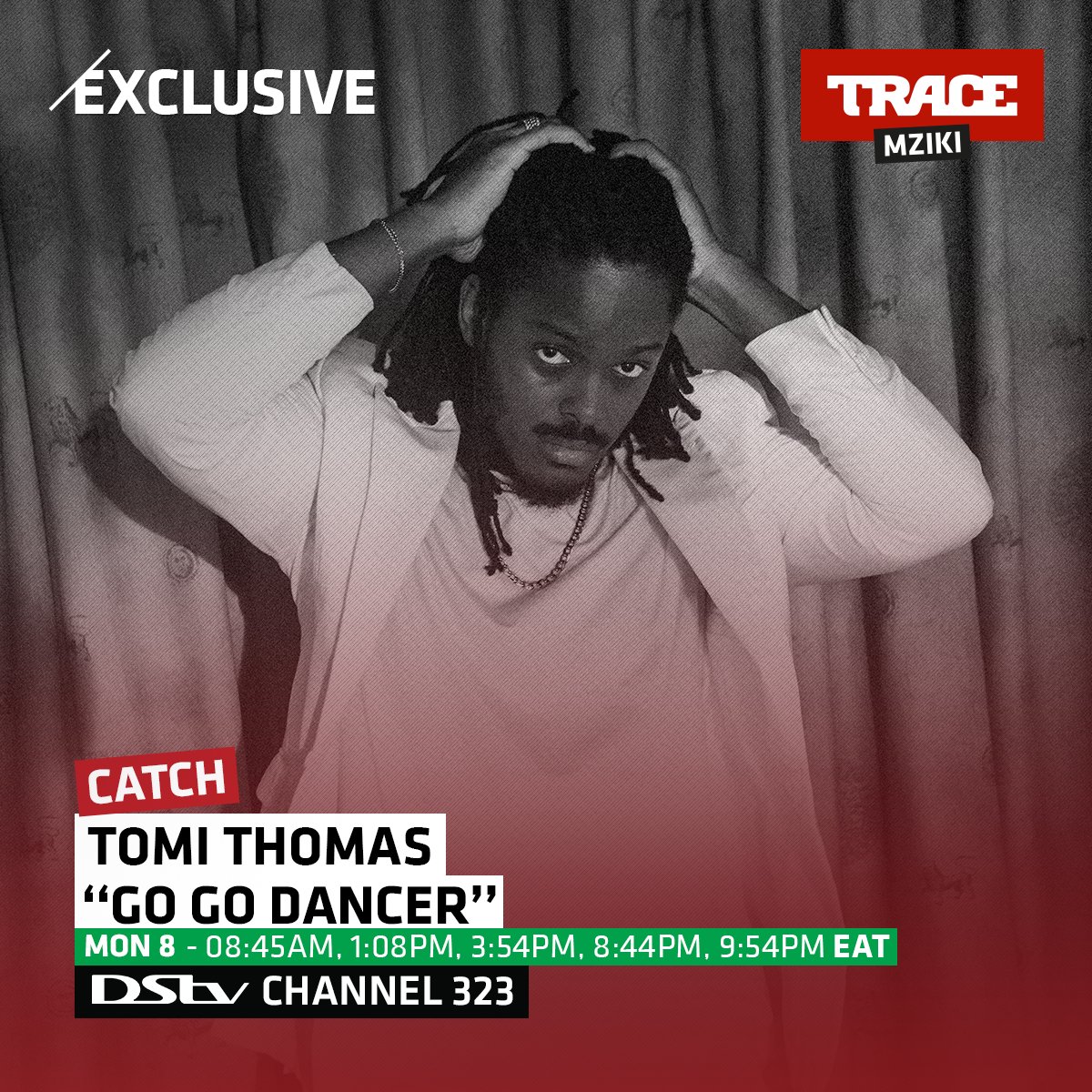 TraceEastAfrica's tweet photo. Catch the EXCLUSIVE release of @TomiThomas_LOS "Go Go Dancer" 💃🏾🕺🏾 right here on #TraceMziki airing from Monday morning 🌄 https://t.co/7hl6PhobCv