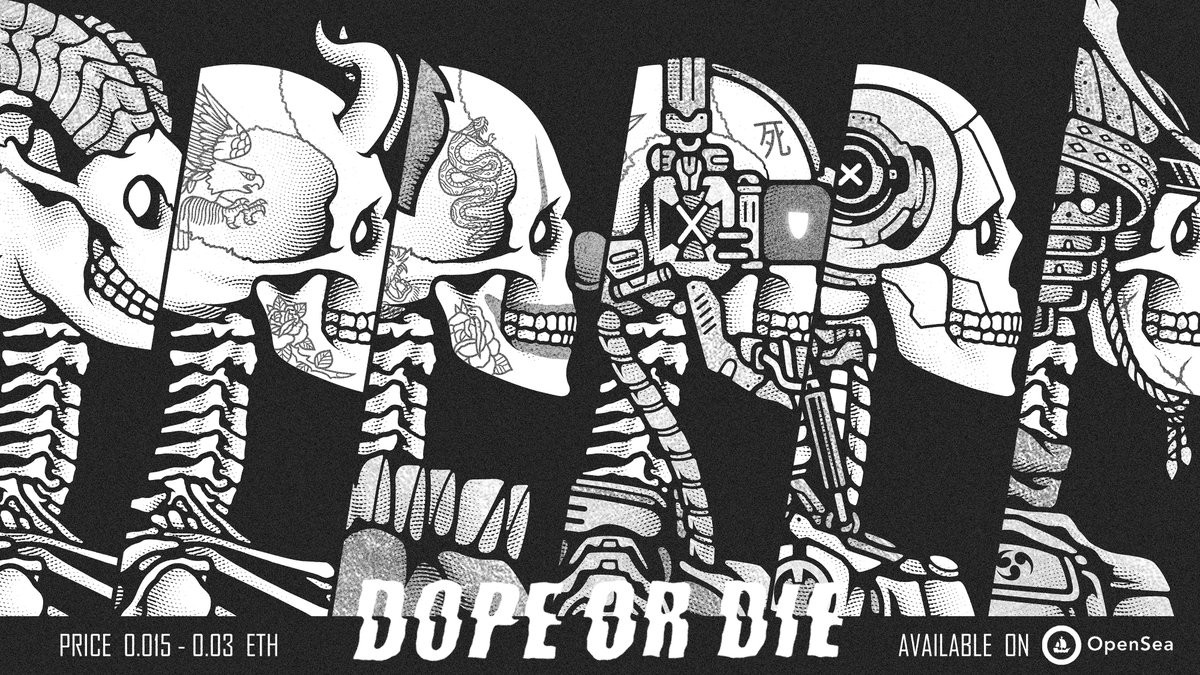 DOD_NFT's tweet photo. DOPE OR DIE NEW DROP 🖤
NOV 6 at 09:00 PM (GMT+7) Bangkok Time 
10:00 AM EST/ 07:00 AM PST

drop on @opensea Link 👇
https://t.co/udkcadbnVZ

Discord: https://t.co/RaK4h3QNfW

#NFT #NFTartist #NFTCommunity #NFTcollector #NFTthai https://t.co/QEHs203PeX
