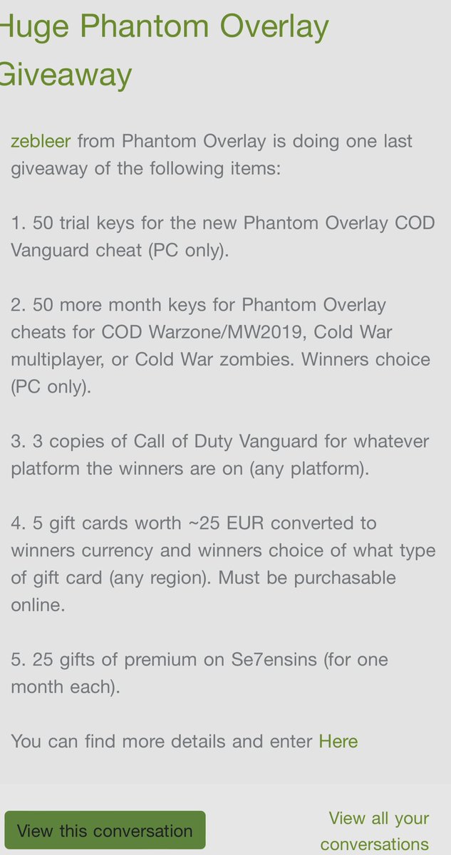ZestyGameLeaks's tweet photo. 🚨#Vanguard Cheaters Are Here🚨

Follow up on @ModernWarzone’s tweet that #Vanguard cheating has begun.

Guess I turned on subscriptions for Se7enSins, and I just got this email 🙃

Hackers may be very infrequent now, but you’re gonna be seeing them A TON until RICOCHET drops… https://t.co/riAsYGHfOd
