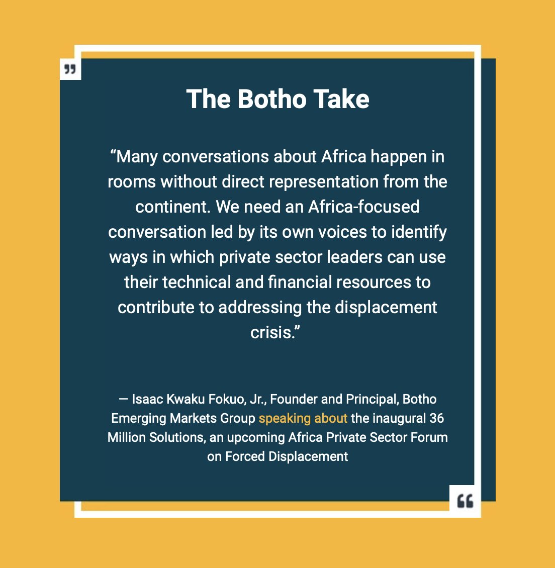 KwakuFokuoJr's tweet photo. Friends, these conversations are now happening. What is the biggest pain point for you, where the displacement crisis in Africa is concerned? https://t.co/0SByzbccxx
