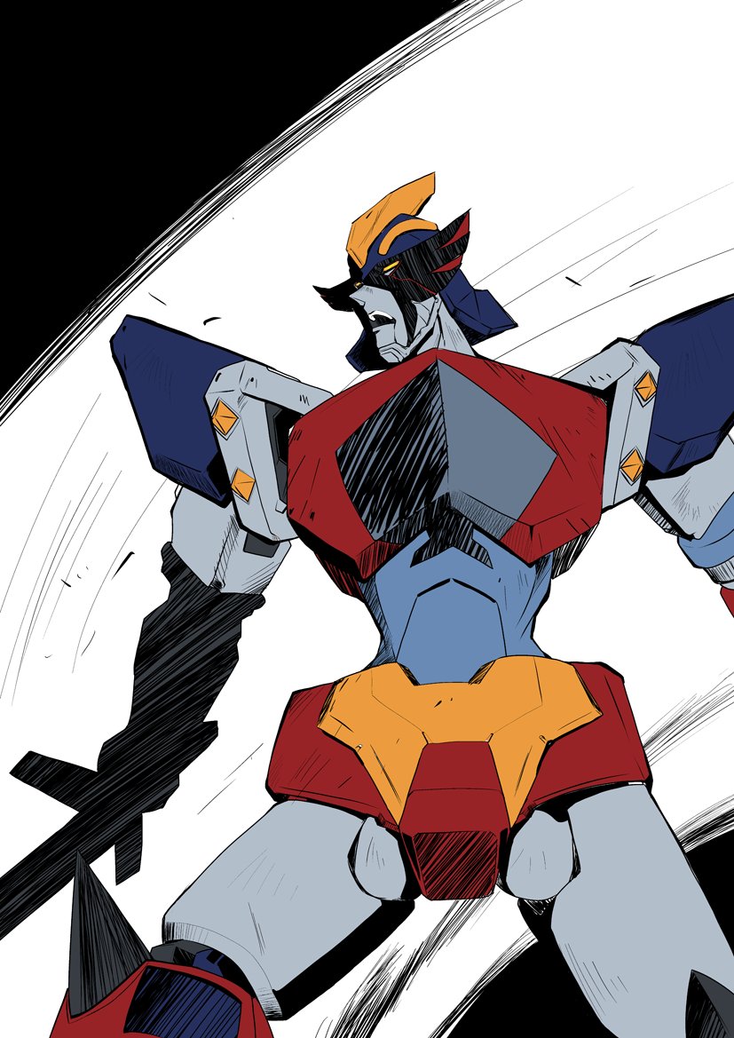 なんかギンガイザーの話題が出てるので昔描いたグランファイターを出そうとディスコの通話で友人に見せたら股間から玉がはみ出してると言われてもうそれにしか見えなくなってしまった( 