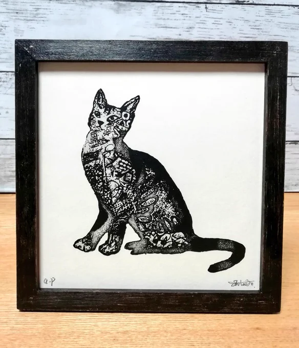#イラスト好きな人と繋がりたい  #絵描きさんと繋がりたい #イラスト #絵 #銅版画 #猫 #タイトル考え中 #タイトル募集中 
