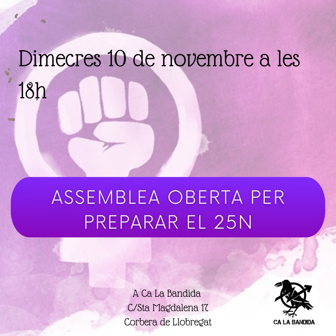 El proper dimecres 10 de novembre, preparem juntes el 25N a Ca La Bandida. Assemblea oberta.