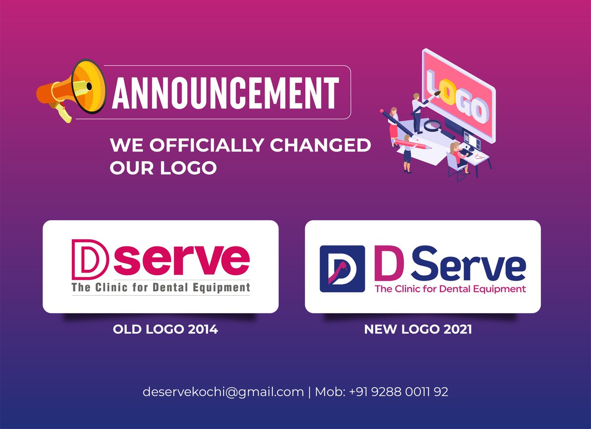 ServeDental's tweet photo. From now on, the 'D' stands not only for Dentistry but also for our Dedication to highest quality standards and customer delight.
D Serve - Dental Equipment Repair & Service. #NewLogo #Dserve #DserveDental #DentalequipmentRepair #Dentalequipmentservice #Dentistry #dentalcare https://t.co/Wo4APDYFNQ