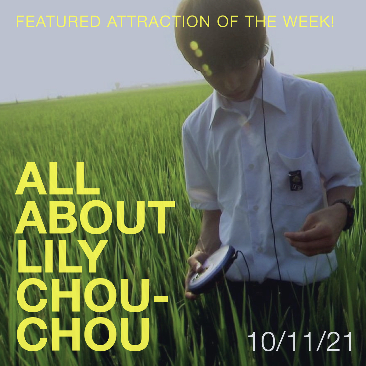 radiantcircus's tweet photo. We’ve chosen @lost__futures' presentation of Shunji Iwai’s ALL ABOUT LILY CHOU-CHOU @ThePCCLondon  (10 NOV 20:20) as our Featured Attraction of the Week. 

Stay looped on London's indie film scene...
> Get THE BALLY: https://t.co/24pAwm7z2B
> SCREEN GUIDE: https://t.co/iq0Z5dI3QT https://t.co/kEf0nAPATL