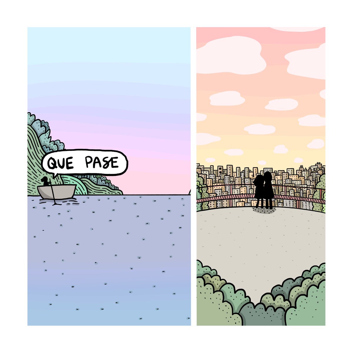 72kilos's tweet photo. Hay una miniserie nueva en @netflixes que habla de cómo una ruptura en una relación nos va cambiando.
Es un tema muy rico que me ha servido para dibujar la viñeta de hoy. 
Un beso grande, Lina y Nico.
❤️⏳
#ElTiempoQueTeDoy https://t.co/2OGkvwQUAP