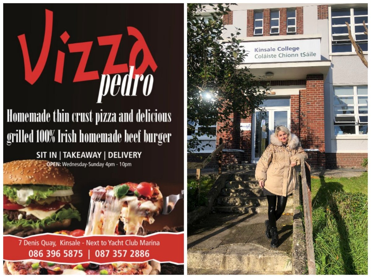 kinsalecollege's tweet photo. Best of luck to our Level 6 Business student Sandra Arletos who is opening her new venture 'Vizza Pedro'. Sandra will be selling delicious pizzas, burgers and much more! Looking forward to sampling what's on offer! #supportlocal #SupportSmallBusiness #business #kinsale #thisisFET https://t.co/ToEO9S11gg