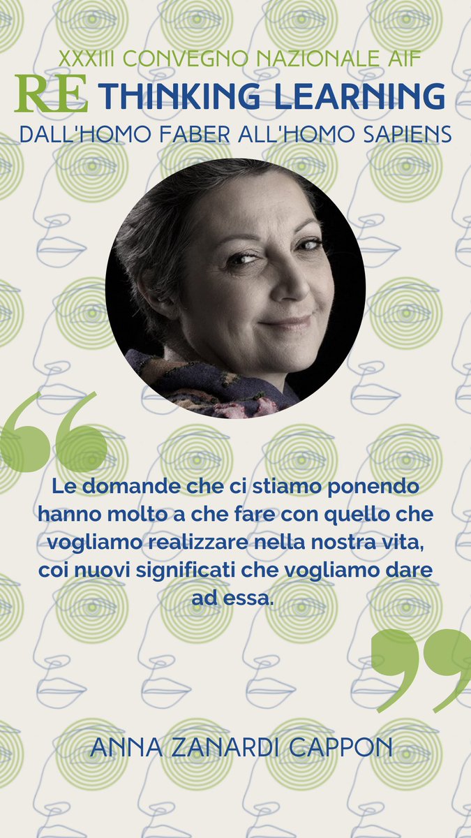 AIF_Ass_It_Form's tweet photo. #ConvegnoAif2021 #rethinkinglearning  
Testimonianza toccante e molto profonda quella di #AnnaZanardiCappon su apprendimento, complessità e #sostenibilità https://t.co/5jnCNZtNTV