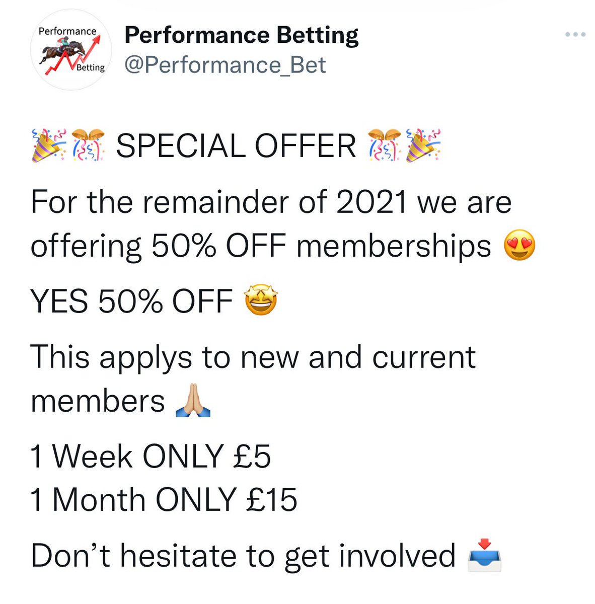 Performance_Bet's tweet photo. TO CELEBRATE OUR 225/1 DOUBLE LANDING YESTERDAY 🤯🤩

Returning over £1400 to a £10 Stake (£5 each way) 💷

We will send our WATCHMAN 📽 INFO 
to everyone who retweets this tweet ✅

Keep your eyes peeled members we could have something else for you today 😳👀 https://t.co/Y2Y39F0jmx